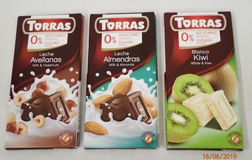 626. TORRAS, čokoláda bez cukru, 39 Kč